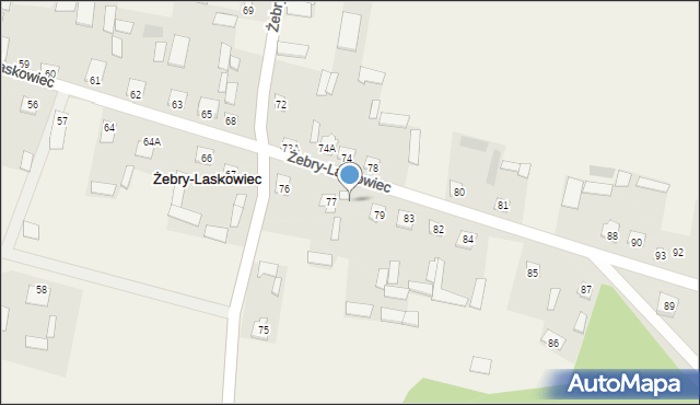 Żebry-Laskowiec, Żebry-Laskowiec, 77A, mapa Żebry-Laskowiec