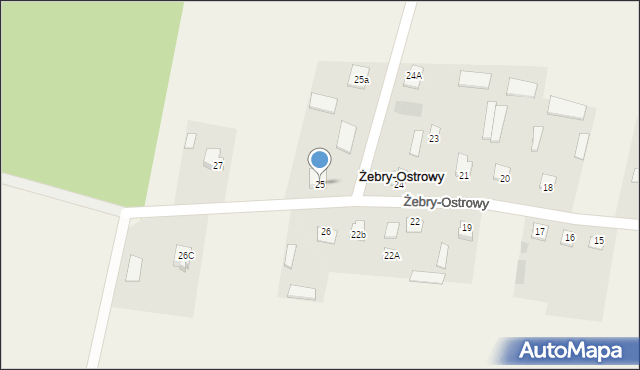 Żebry-Ostrowy, Żebry-Ostrowy, 25, mapa Żebry-Ostrowy