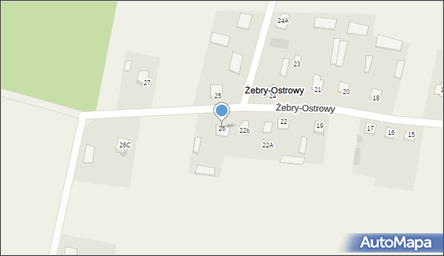 Żebry-Ostrowy, Żebry-Ostrowy, 26, mapa Żebry-Ostrowy