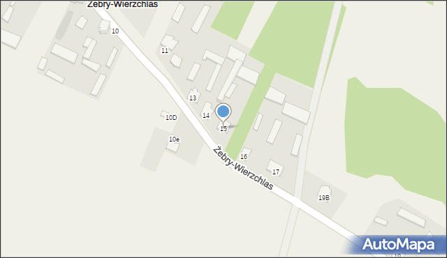 Żebry-Wierzchlas, Żebry-Wierzchlas, 15, mapa Żebry-Wierzchlas