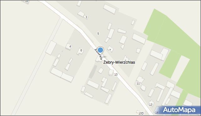 Żebry-Wierzchlas, Żebry-Wierzchlas, 8, mapa Żebry-Wierzchlas