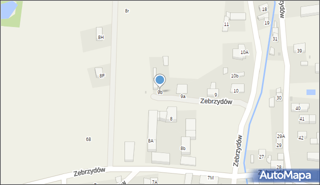 Zebrzydów, Zebrzydów, 9b, mapa Zebrzydów