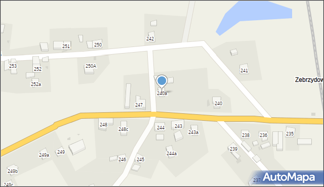 Zebrzydowa, Zebrzydowa, 240a, mapa Zebrzydowa
