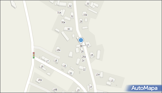 Zebrzydowa, Zebrzydowa, 28, mapa Zebrzydowa