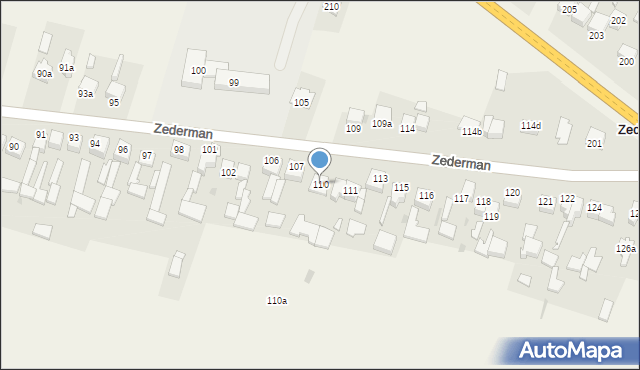 Zederman, Zederman, 110, mapa Zederman