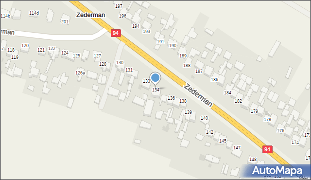 Zederman, Zederman, 134, mapa Zederman