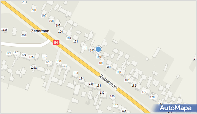 Zederman, Zederman, 189, mapa Zederman