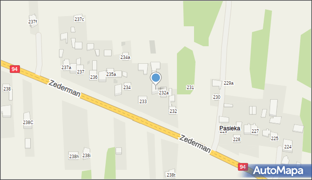 Zederman, Zederman, 232b, mapa Zederman