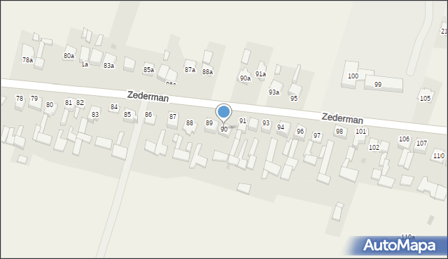 Zederman, Zederman, 90, mapa Zederman