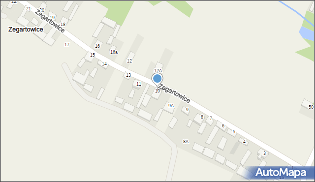Zegartowice, Zegartowice, 10, mapa Zegartowice