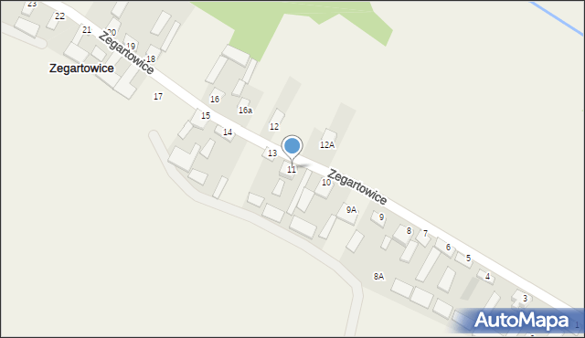 Zegartowice, Zegartowice, 11, mapa Zegartowice