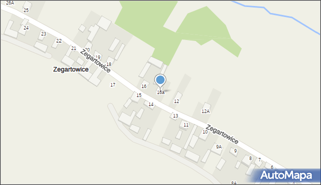 Zegartowice, Zegartowice, 16a, mapa Zegartowice