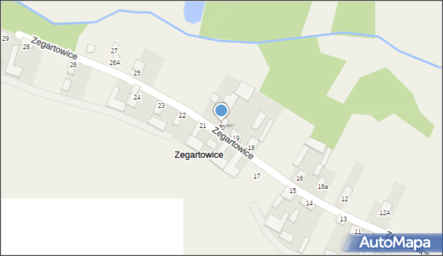 Zegartowice, Zegartowice, 20, mapa Zegartowice