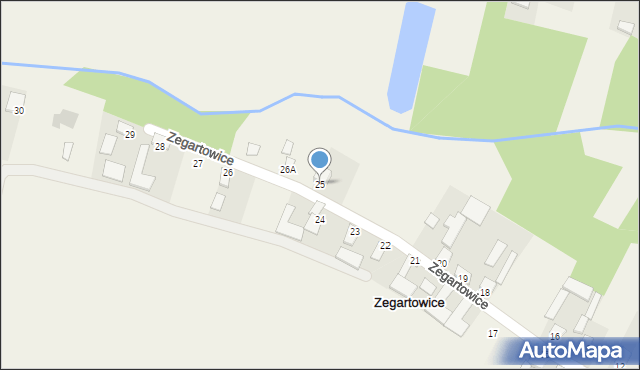 Zegartowice, Zegartowice, 25, mapa Zegartowice