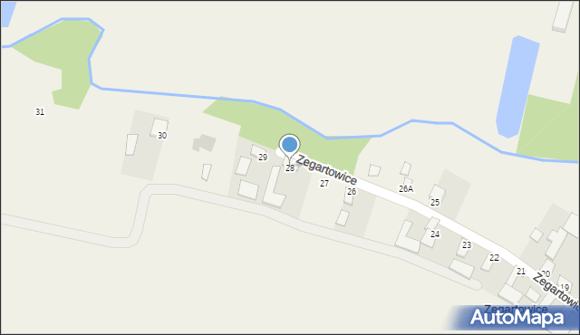 Zegartowice, Zegartowice, 28, mapa Zegartowice