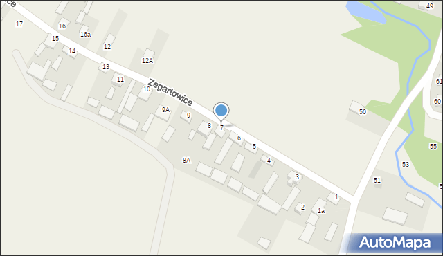 Zegartowice, Zegartowice, 7, mapa Zegartowice