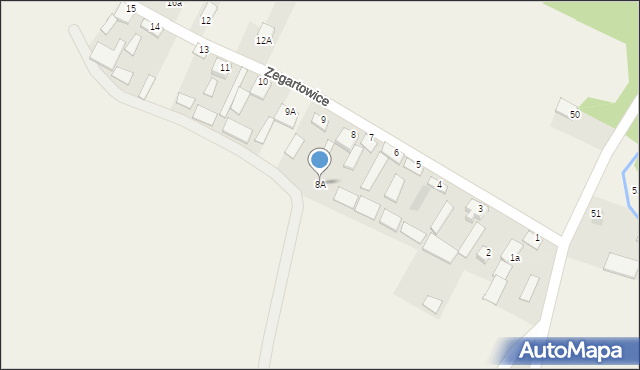 Zegartowice, Zegartowice, 8A, mapa Zegartowice
