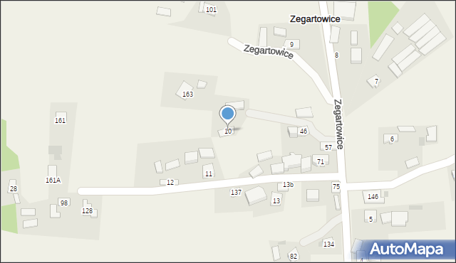 Zegartowice, Zegartowice, 10, mapa Zegartowice