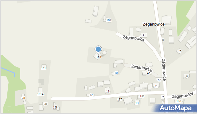 Zegartowice, Zegartowice, 163, mapa Zegartowice