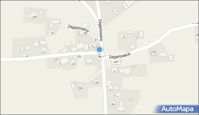 Zegartowice, Zegartowice, 75, mapa Zegartowice