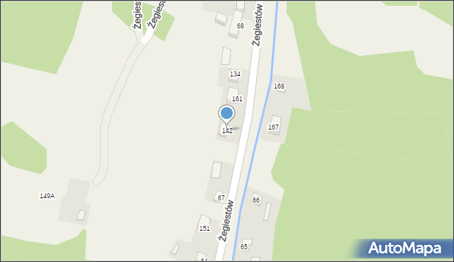 Żegiestów, Żegiestów, 142, mapa Żegiestów