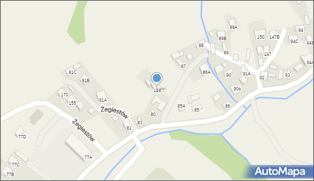 Żegiestów, Żegiestów, 144, mapa Żegiestów