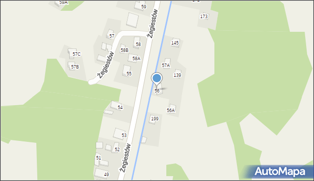 Żegiestów, Żegiestów, 56, mapa Żegiestów