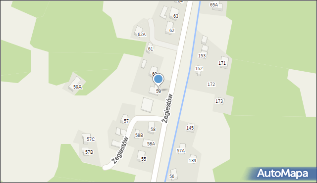 Żegiestów, Żegiestów, 59, mapa Żegiestów
