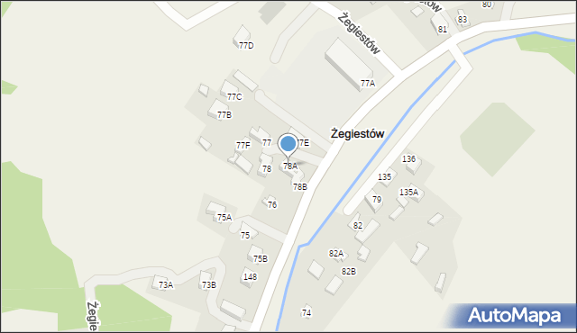Żegiestów, Żegiestów, 78A, mapa Żegiestów