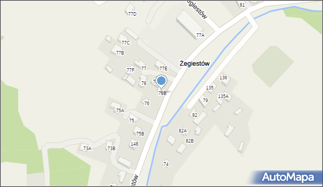 Żegiestów, Żegiestów, 78B, mapa Żegiestów