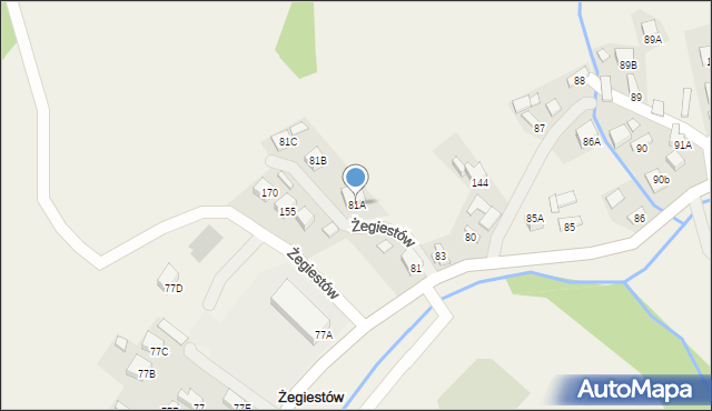 Żegiestów, Żegiestów, 81A, mapa Żegiestów
