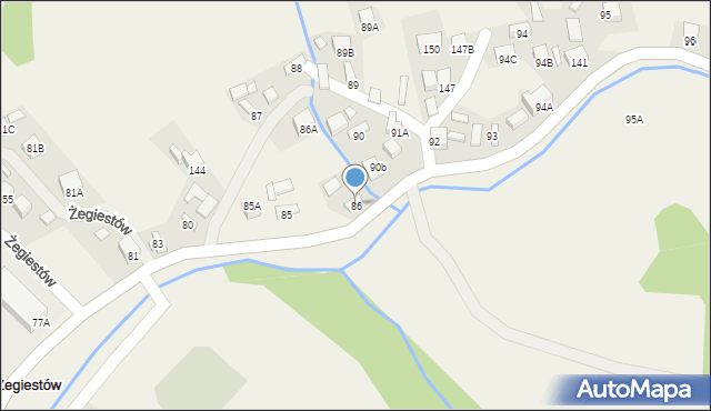 Żegiestów, Żegiestów, 86, mapa Żegiestów