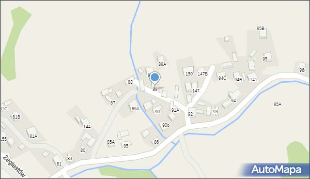 Żegiestów, Żegiestów, 89, mapa Żegiestów