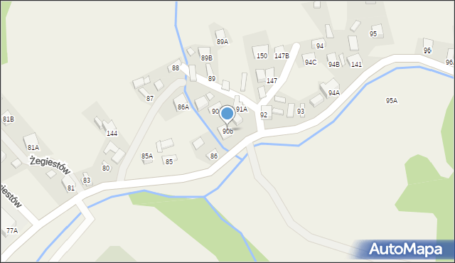 Żegiestów, Żegiestów, 90b, mapa Żegiestów