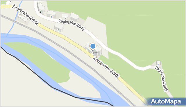 Żegiestów, Żegiestów-Zdrój, 8, mapa Żegiestów