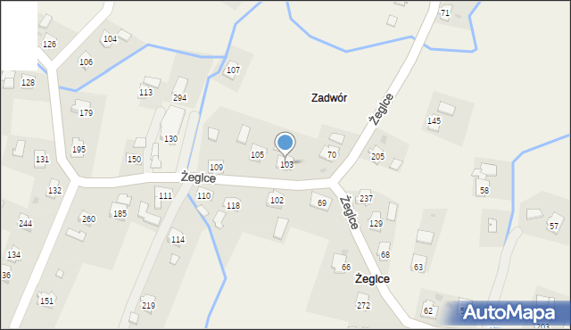 Żeglce, Żeglce, 103, mapa Żeglce