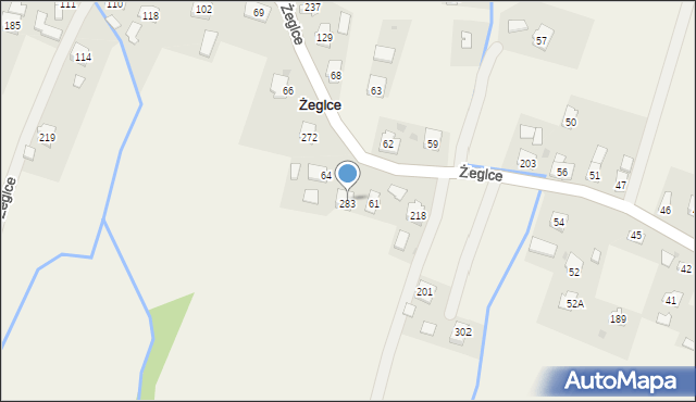 Żeglce, Żeglce, 283, mapa Żeglce