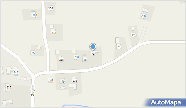 Żeglce, Żeglce, 74, mapa Żeglce