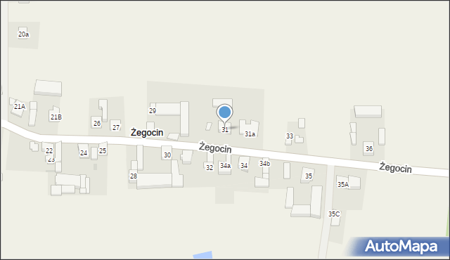 Żegocin, Żegocin, 31, mapa Żegocin