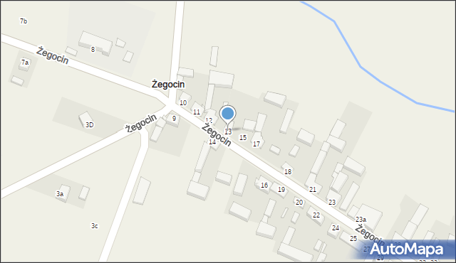 Żegocin, Żegocin, 13, mapa Żegocin