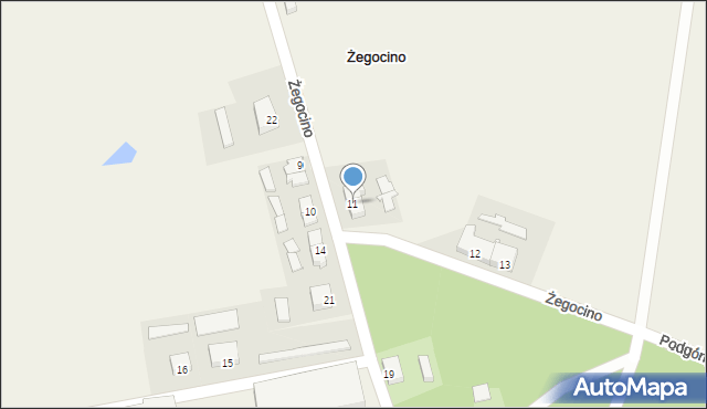 Żegocino, Żegocino, 11, mapa Żegocino