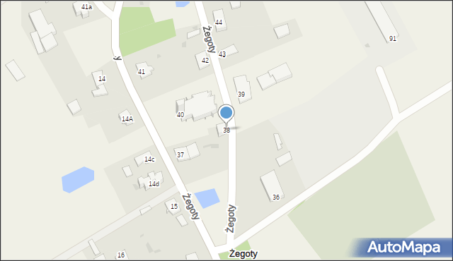 Żegoty, Żegoty, 38, mapa Żegoty