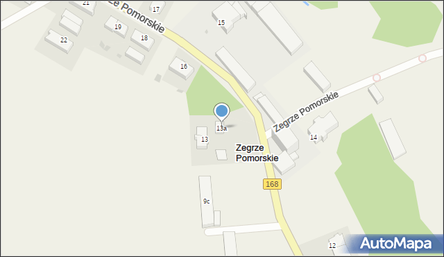 Zegrze Pomorskie, Zegrze Pomorskie, 13a, mapa Zegrze Pomorskie