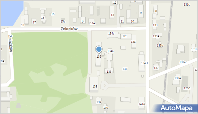 Żelazków, Żelazków, 135, mapa Żelazków