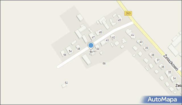 Żelazkowo, Żelazkowo, 50, mapa Żelazkowo