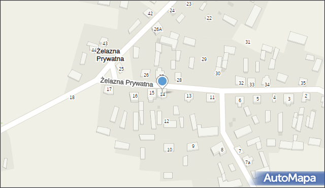 Żelazna Prywatna, Żelazna Prywatna, 14, mapa Żelazna Prywatna