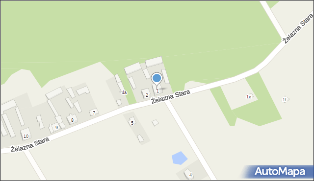Żelazna Stara, Żelazna Stara, 1, mapa Żelazna Stara