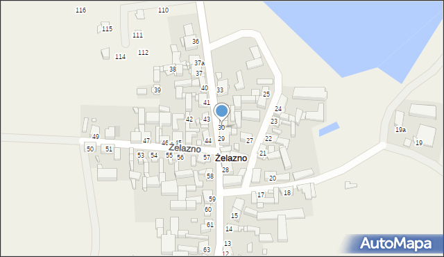 Żelazno, Żelazno, 30, mapa Żelazno