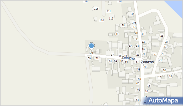 Żelazno, Żelazno, 49, mapa Żelazno