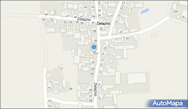 Żelazno, Żelazno, 62, mapa Żelazno